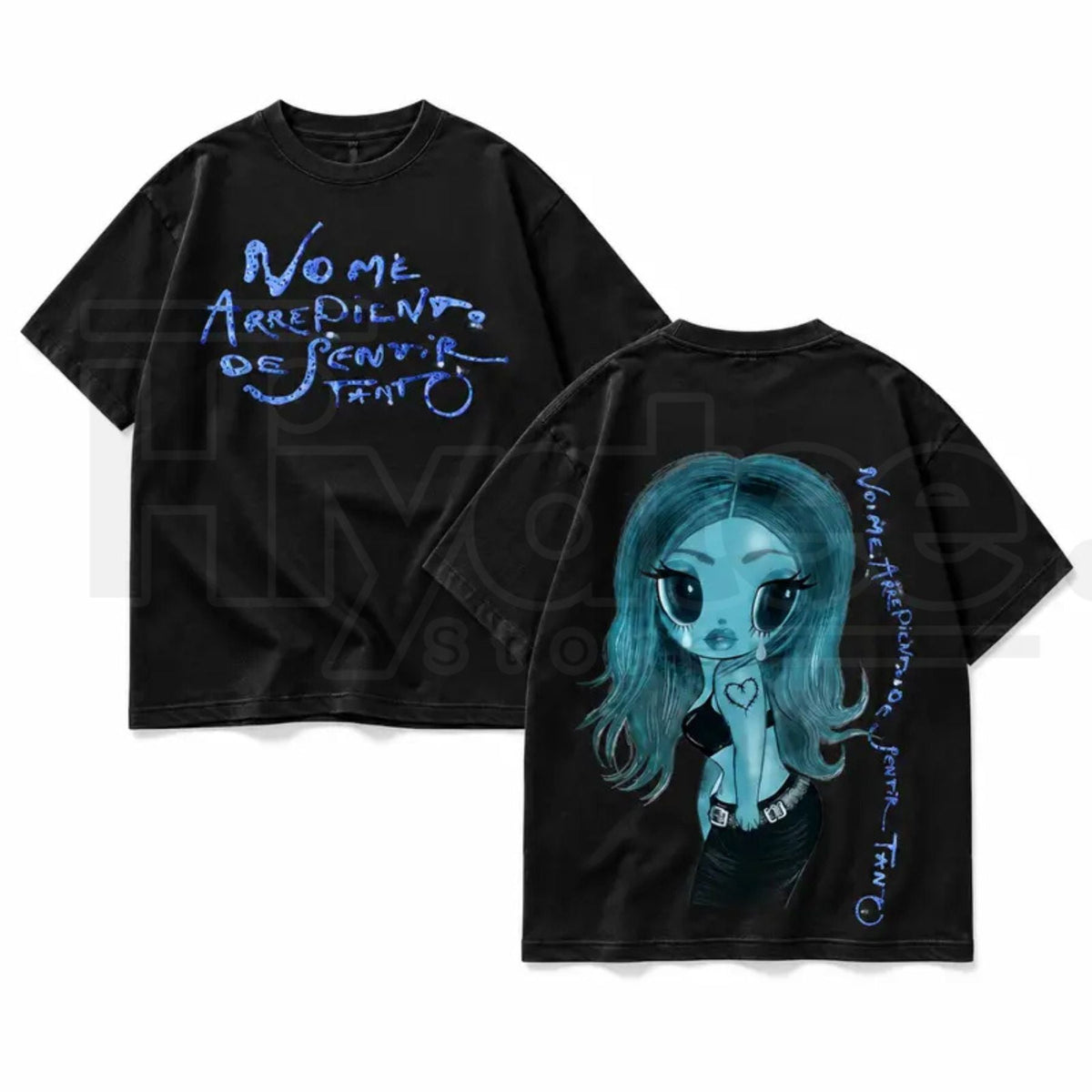 No Me Arrepiento De Sentir Tanto T-Shirt – Vintage T-Shirt Blue Hair Girl Tee
