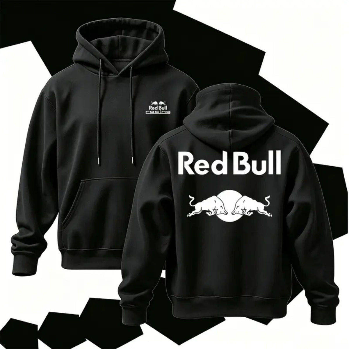 Vintage Racing Graphic Hoodie – Men's Cotton Pullover, Bold Back Print Casual Streetwear Long Sleeve Top