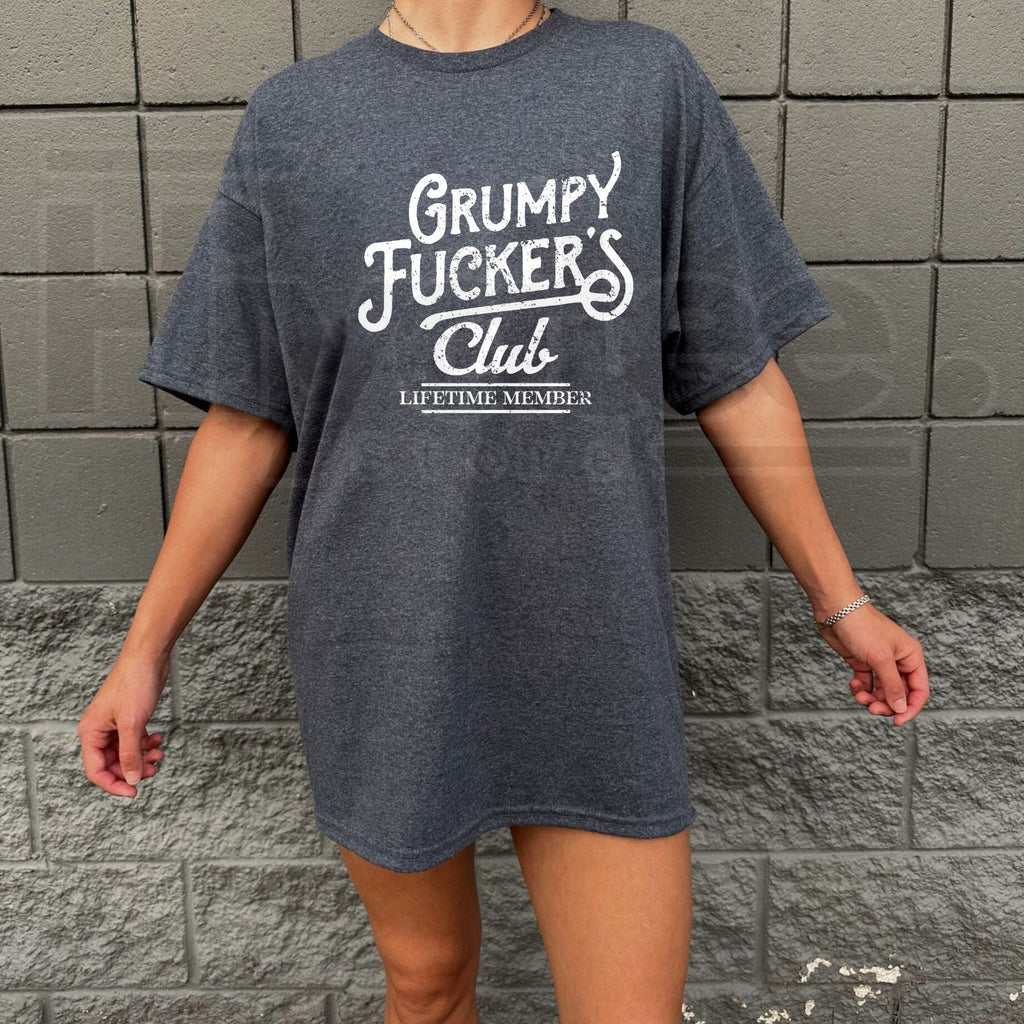 Mens Grumpy Fuckers Club T-Shirt – Funny Sarcastic Vintage Novelty Tee