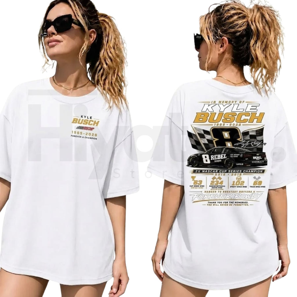 Kyle Busch Rowdy Nation Oversized Vintage Black T-Shirt – NASCAR Racing Fan Tee