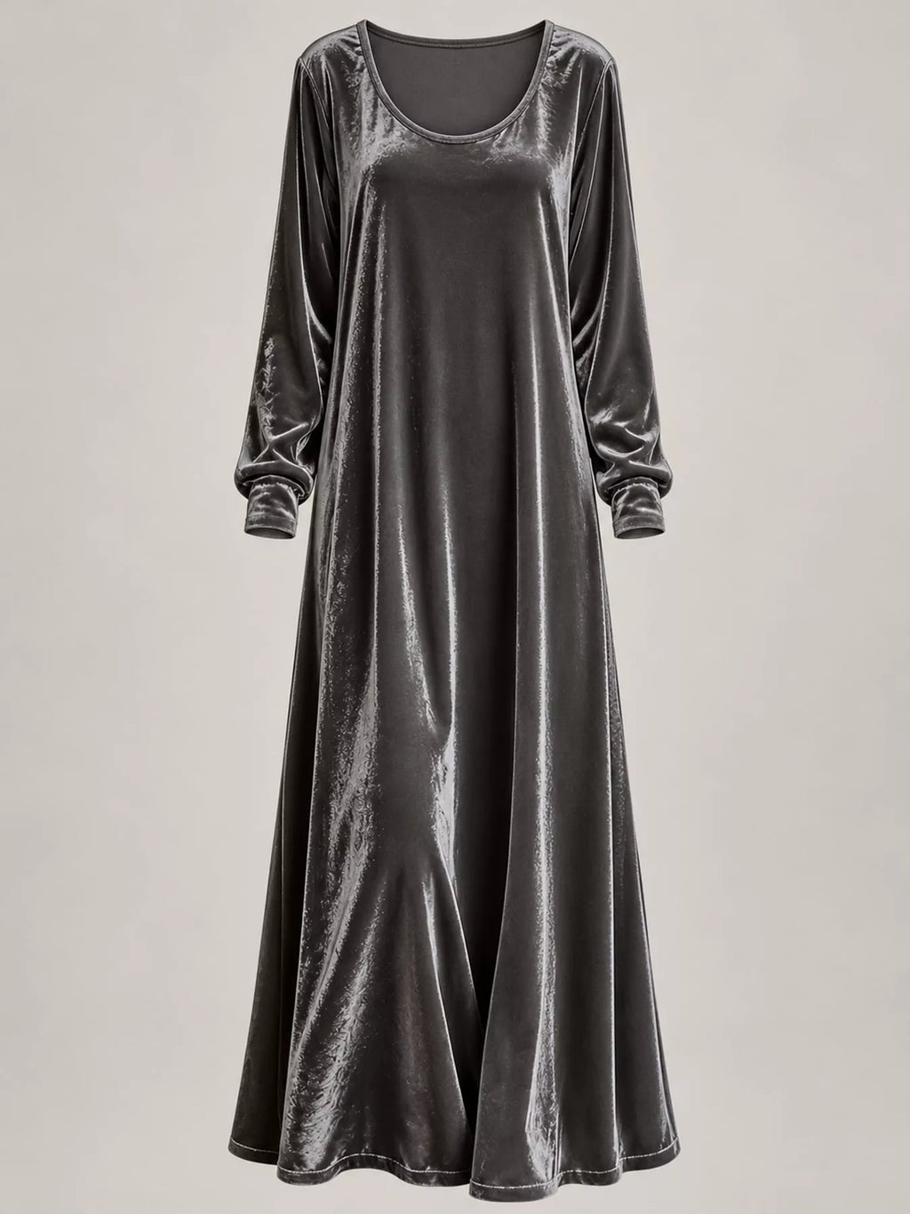 Velvet Long-Sleeve Maxi Dress