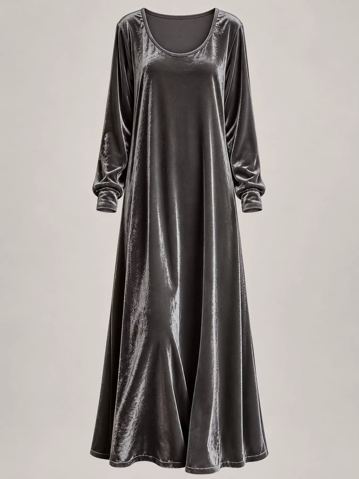 Velvet Long-Sleeve Maxi Dress