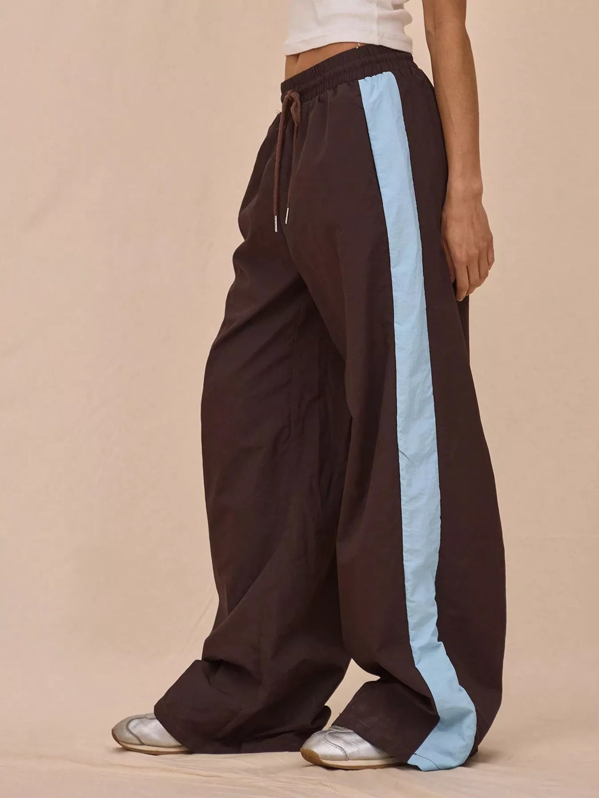 Color-Block Tracksuit and Wide-Leg Pants Set