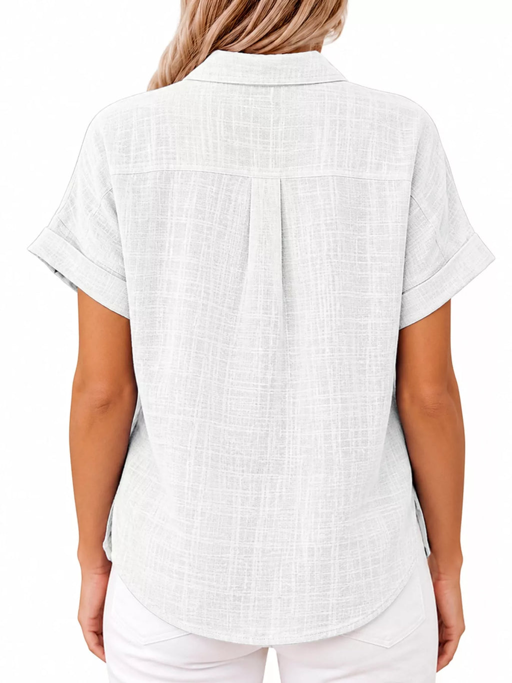 Full Size Button Up Short Sleeve Shirt Plus Size
