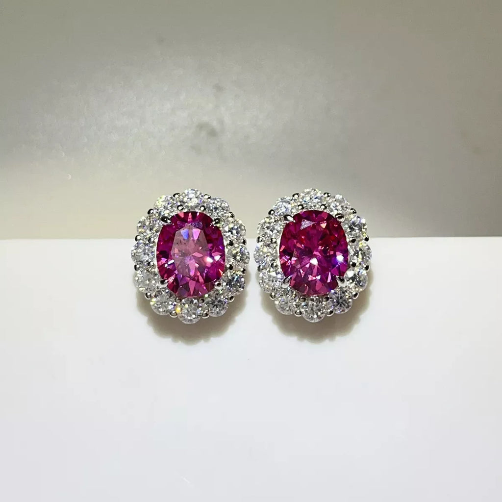 6 Carat 925 Sterling Silver Moissanite Stud Earrings