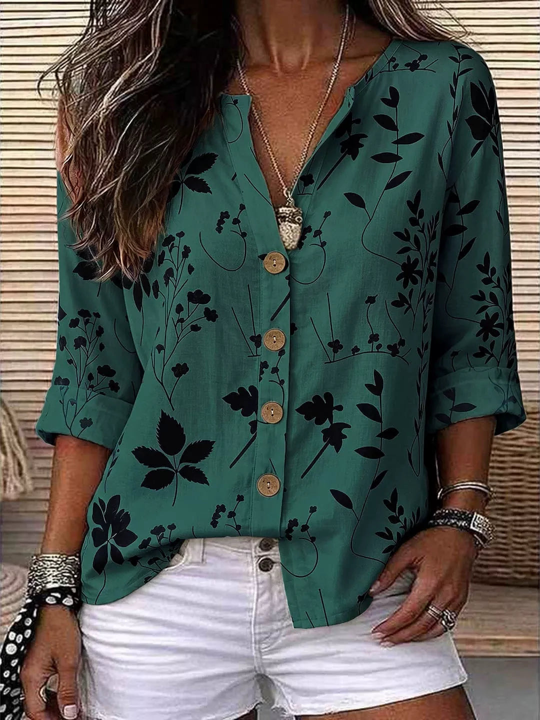 Notched Button Down Shirt