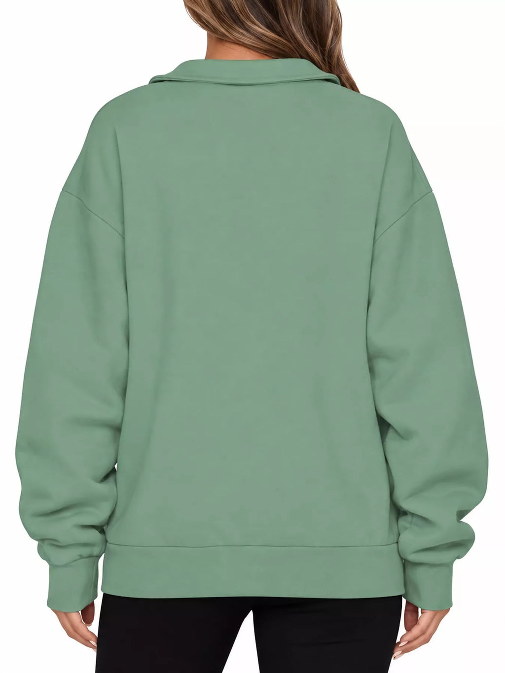 Full Size Quarter-Zip Dropped Shoulder Sweatshirt Plus Size