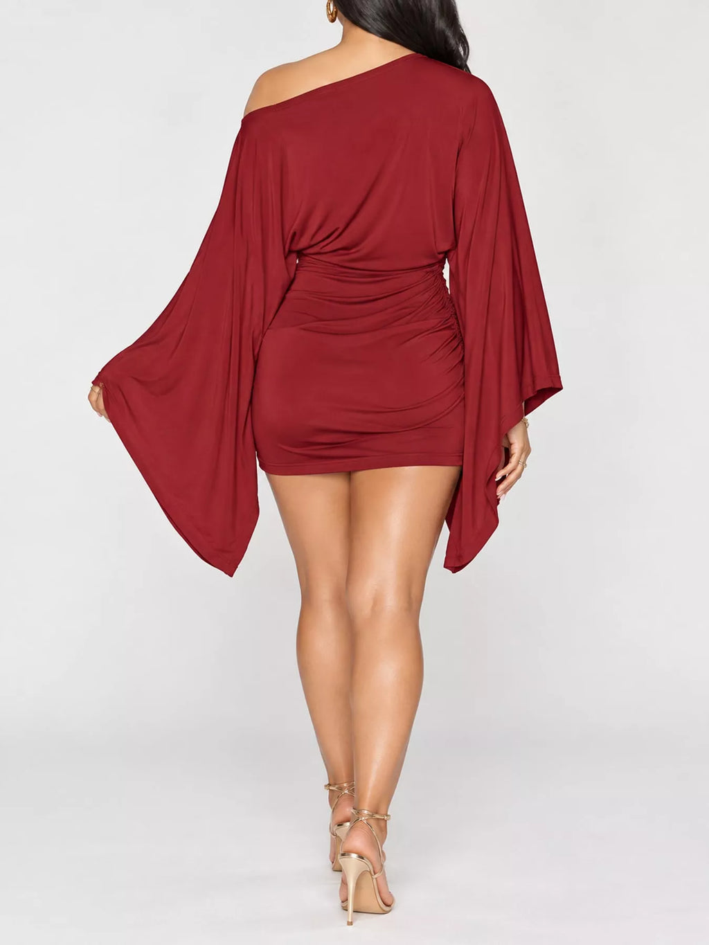 One-Shoulder Draped Bodycon Mini Dress