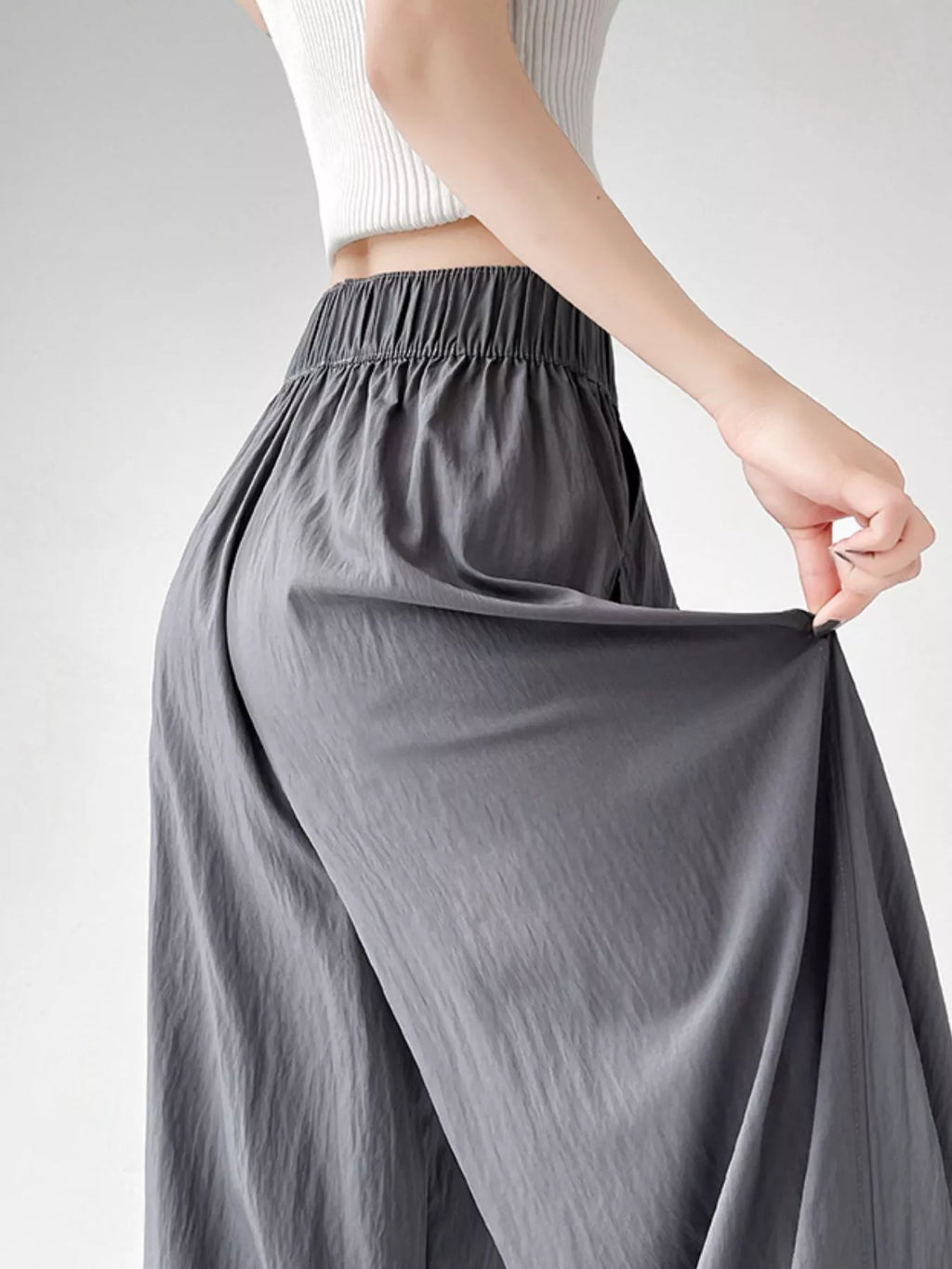 High-Waisted Loose Fit Wide-Leg Casual Pants