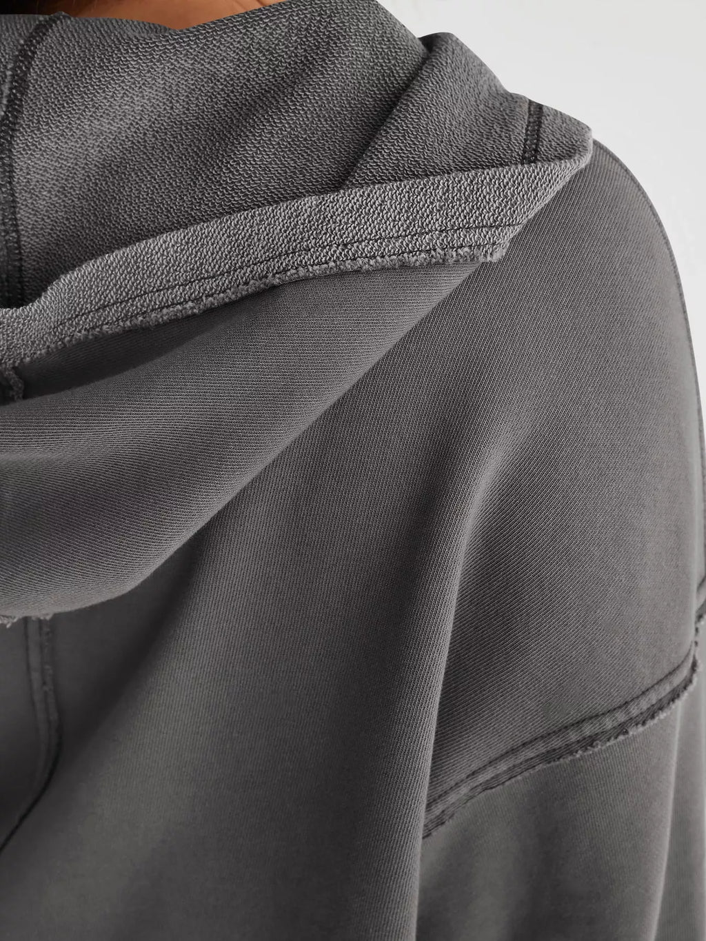 Dropped Shoulder Cropped Hoodie