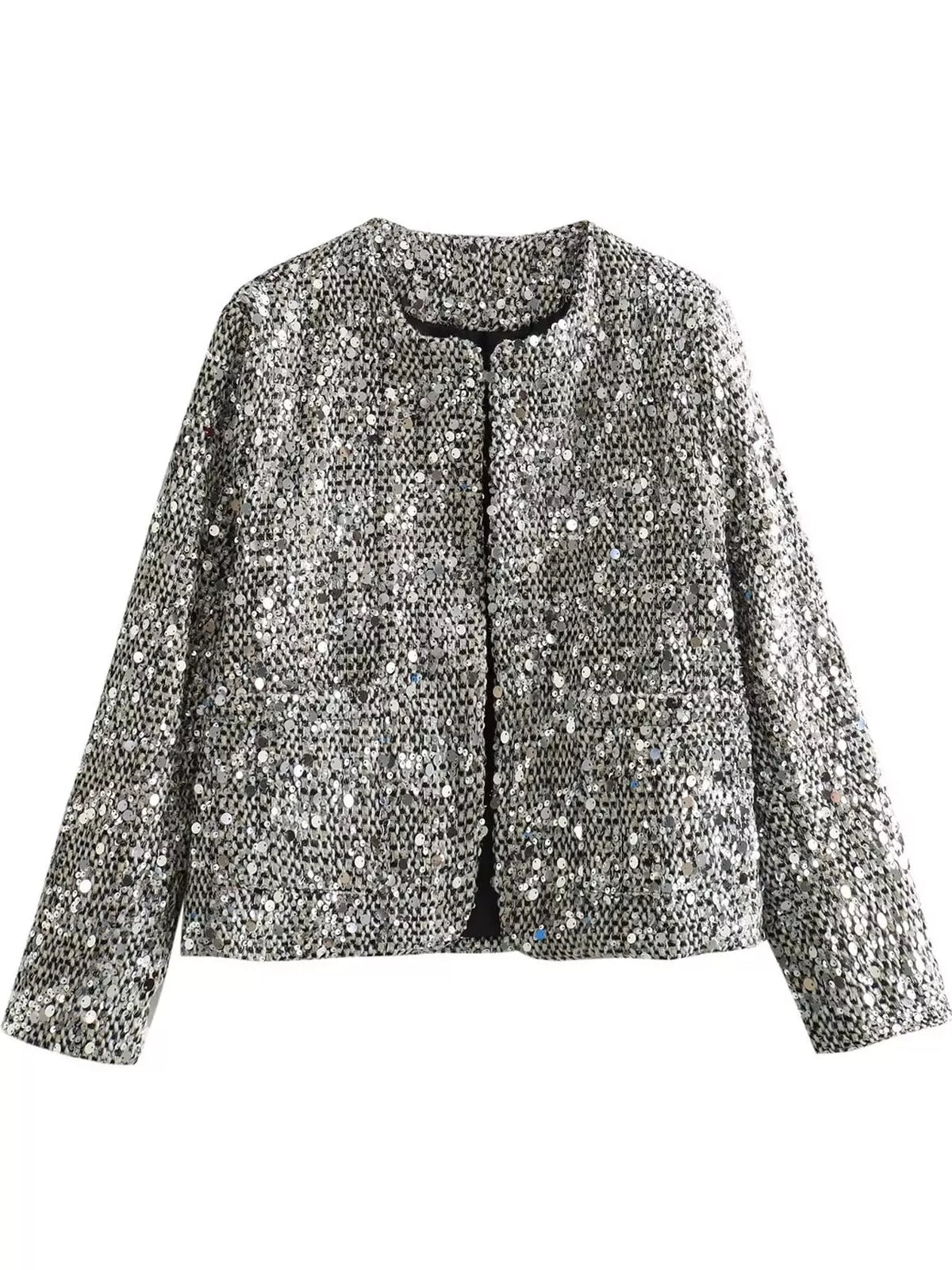 Sequin Embellished Cropped Jacket