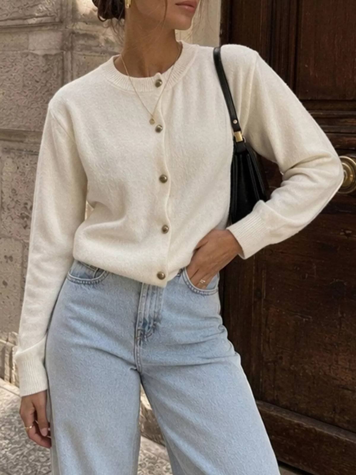 Classic Button-Down Knit Cardigan