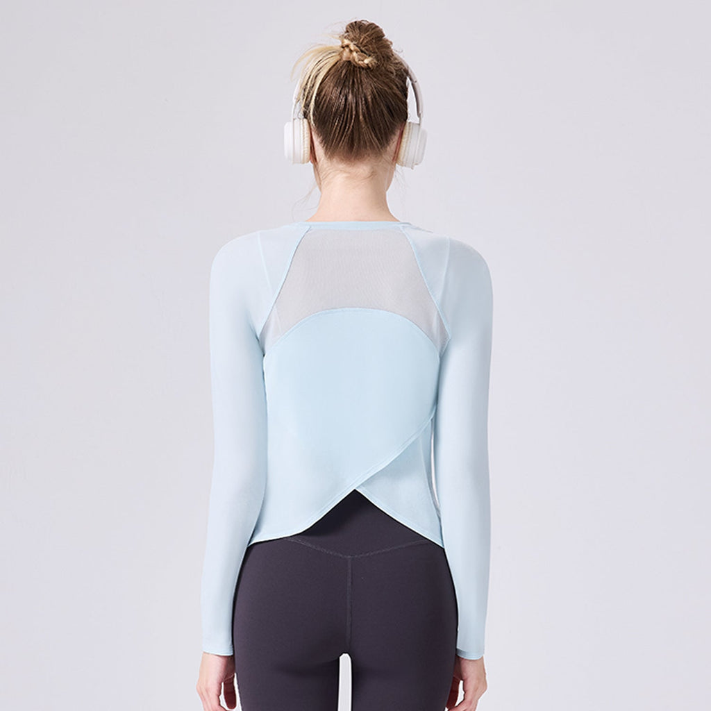Women's Long-Sleeve Yoga Top With Breathable Back, Quick-Dry, Lightweight, Loose Fit, Suitable For Gym And Commuting, Direct From The Source Factory