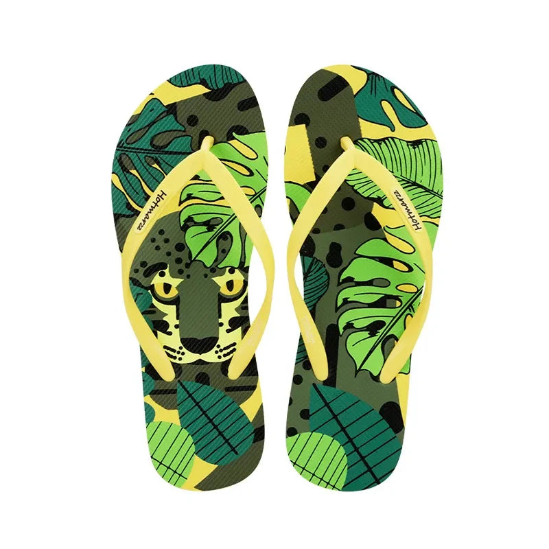 Tropical Print Summer Slippers