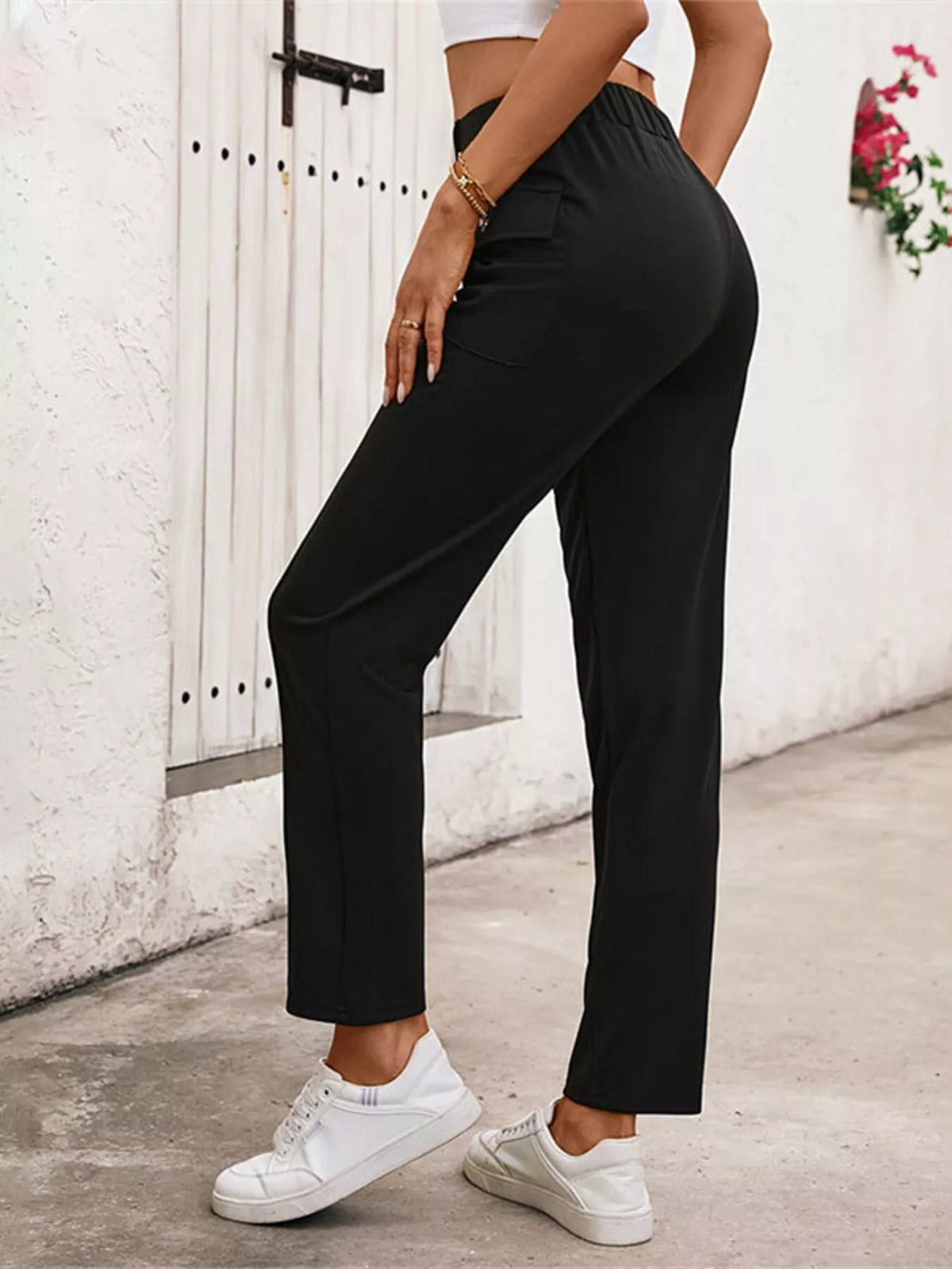 High-Waisted Slim Fit Pants