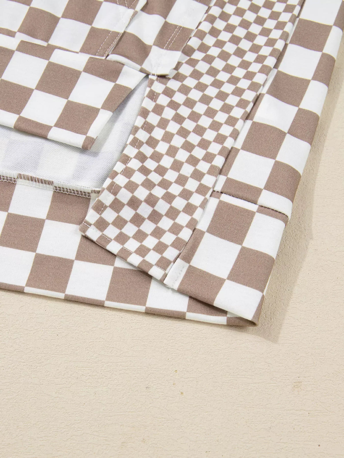 Checkered Oversized Drawstring Hoodie