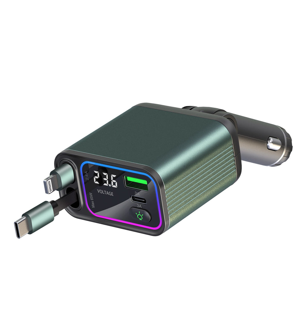 Retractable Cord Automatic Retraction Car In-car Charger Super-fast Charging