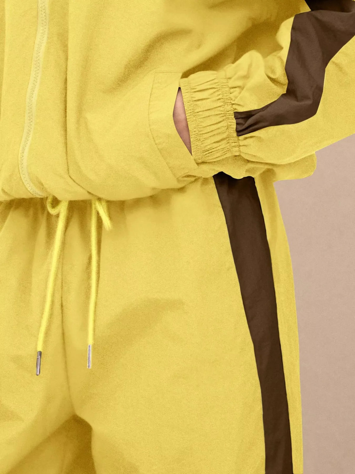 Color-Block Tracksuit and Wide-Leg Pants Set