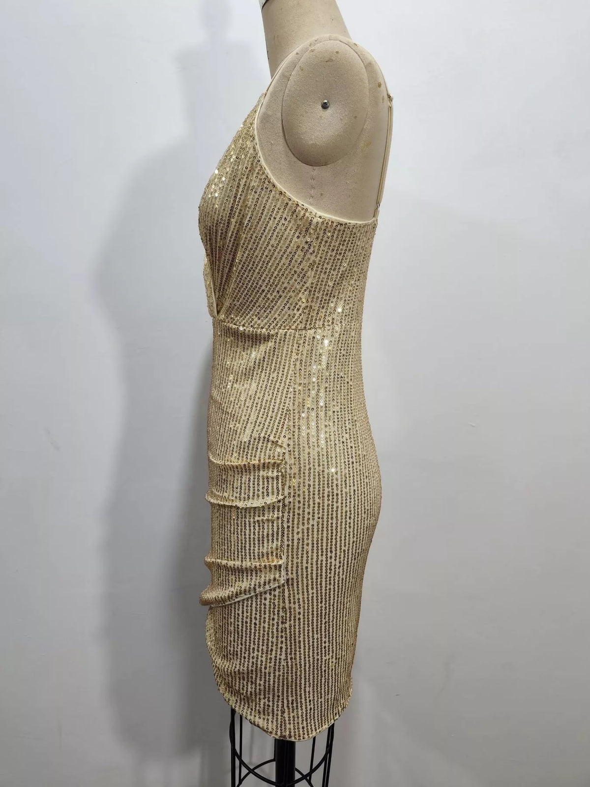 Sequin V-Neck Bodycon Mini Dress