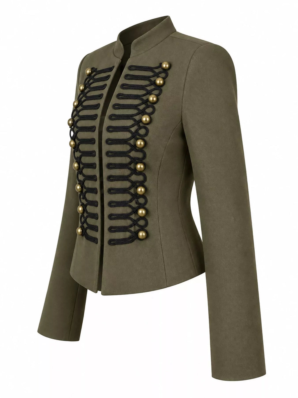 Decorative Button Cropped Jacket