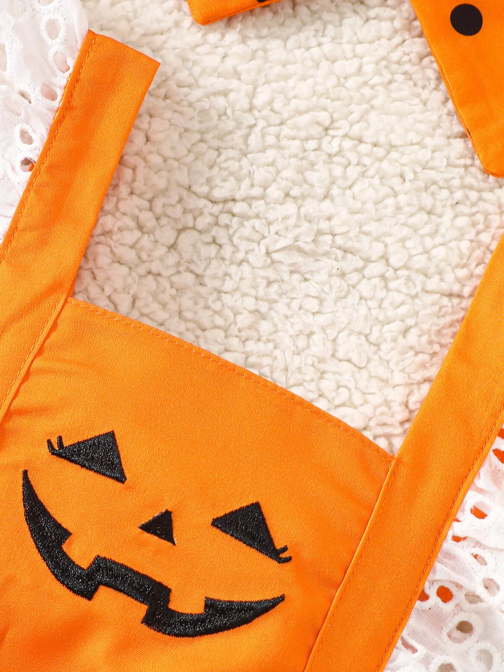 Children's Halloween Pumpkin Polka Dot Bodysuit and Headband Set