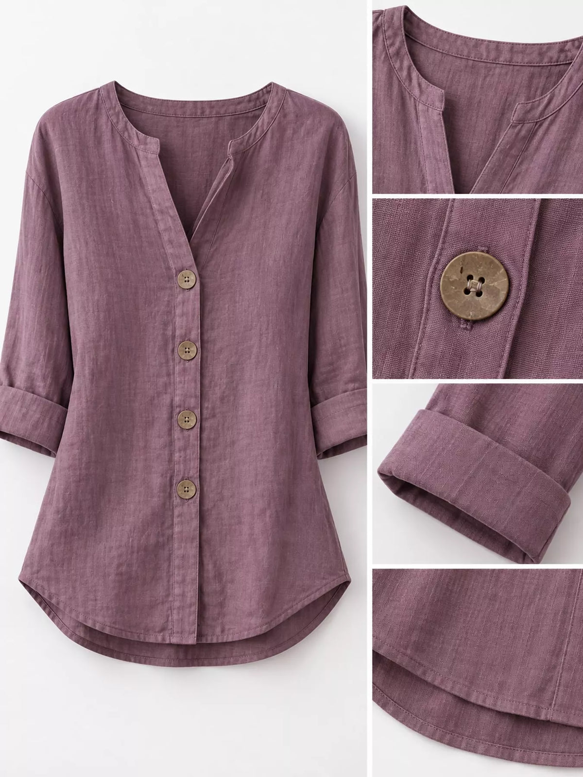 Notched Button Down Shirt