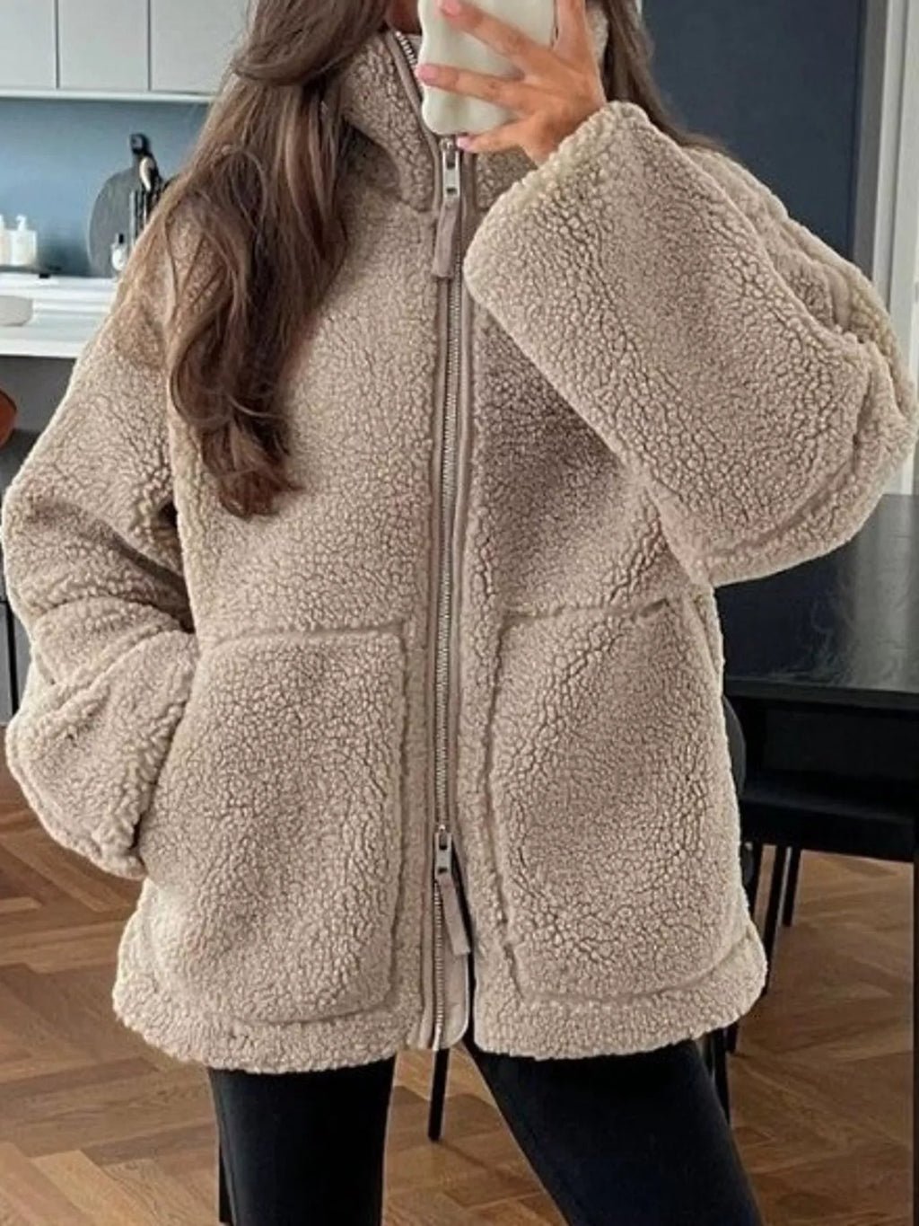 Sherpa Zip-Up Outerwear