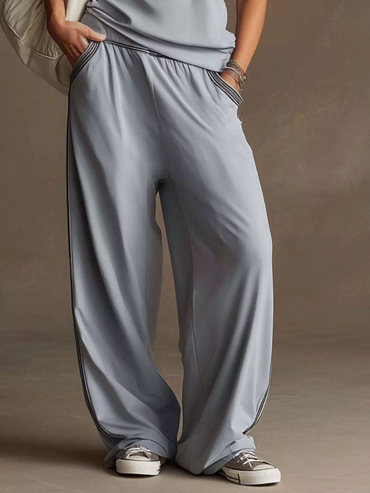 Sleeveless V-Neck Tank and Wide-Leg Pants Set
