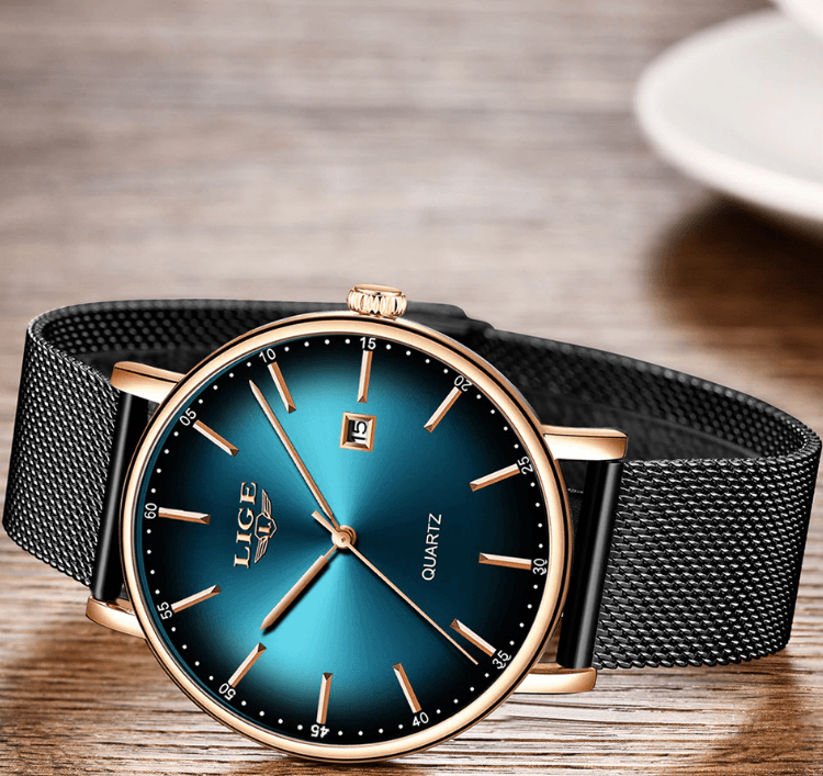 Men's Elegant  Watch With Stainless Steel Straps And Special Date Display Excellent Look Unique Design Perfect Gift