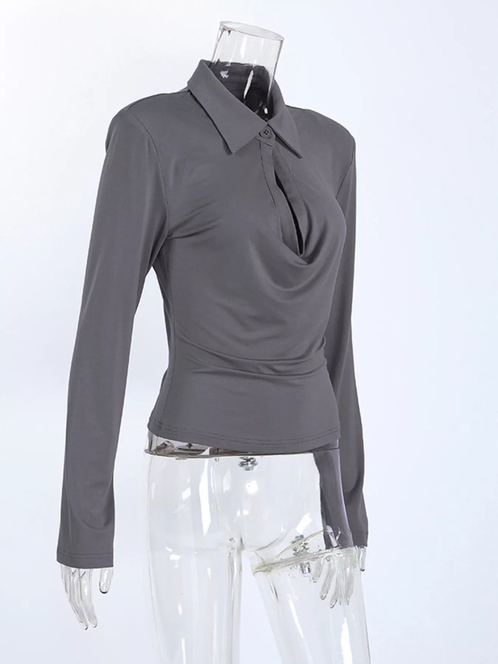 Long-Sleeve Slim-Fit T-Shirt with Cutout Detail