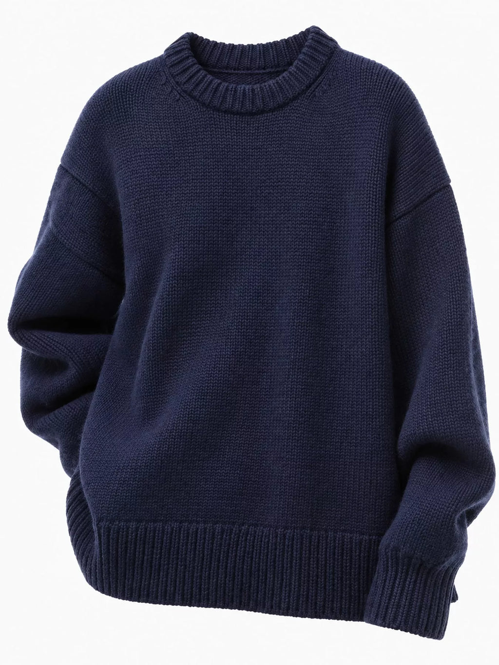 Round Neck Dropped Shoulder Sweater