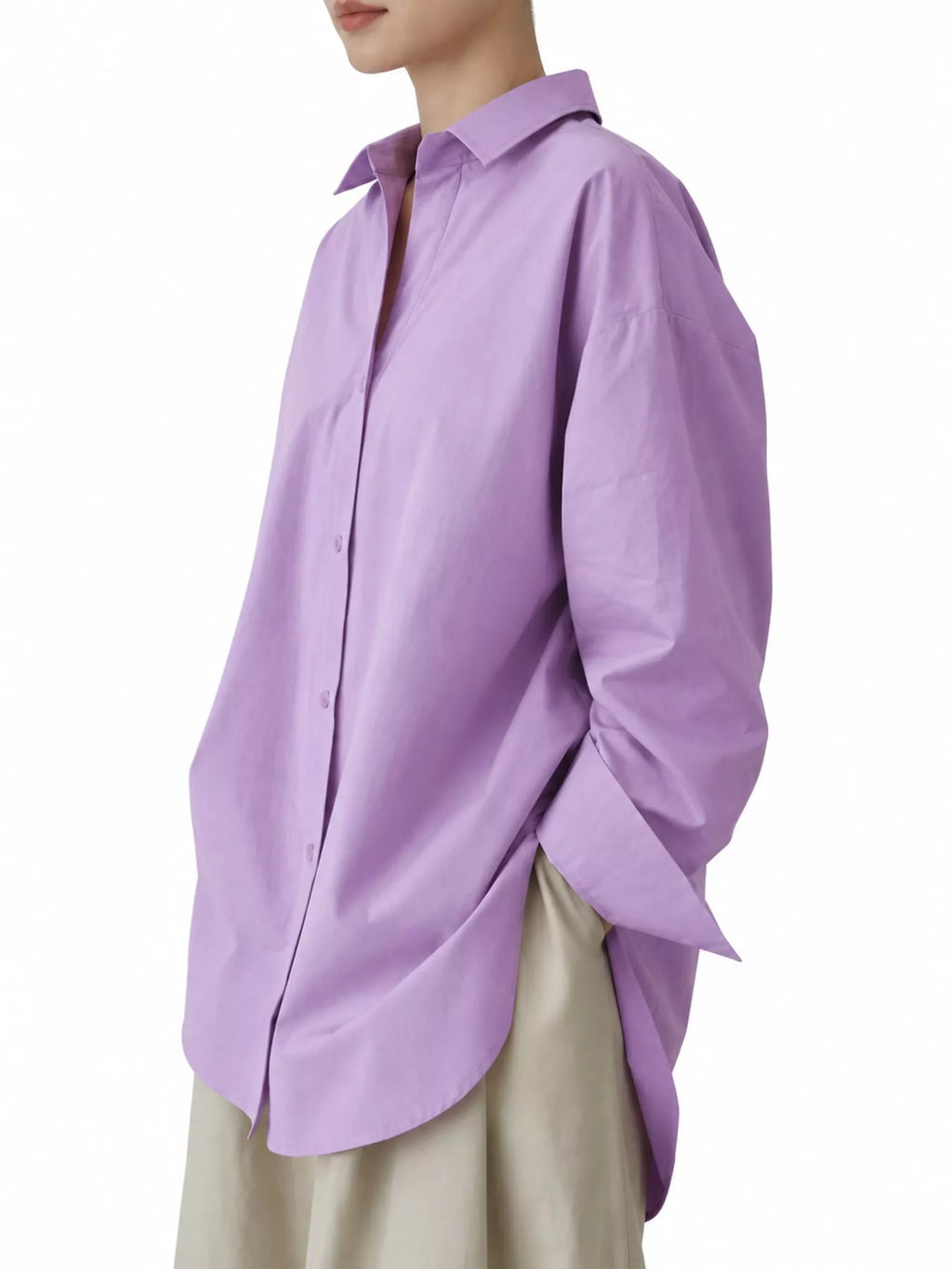 Full Size Oversized Button-Down Long Sleeve Shirt Plus Size