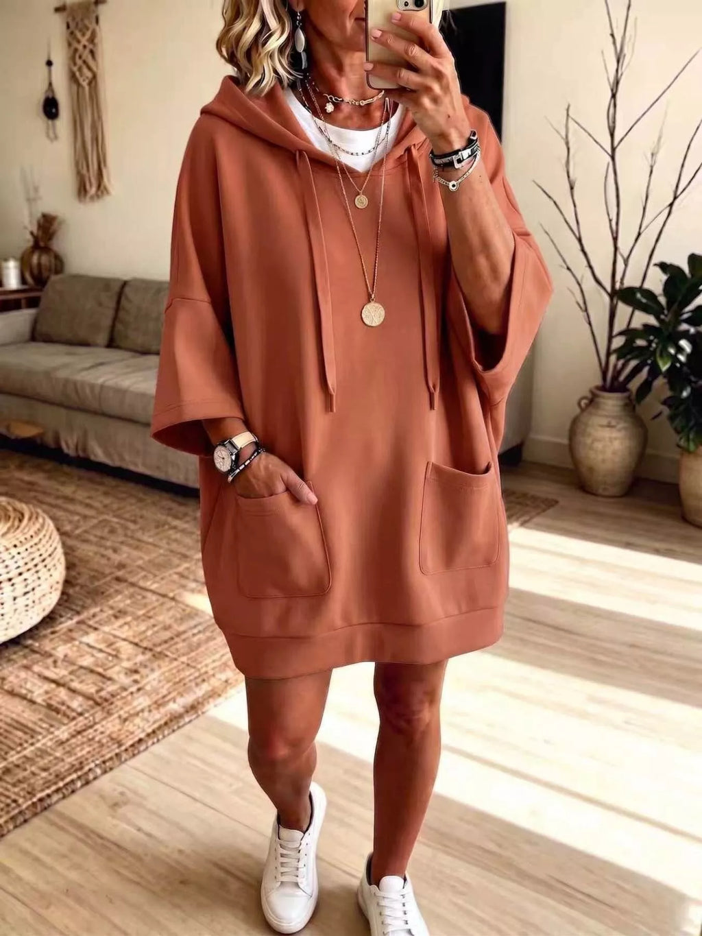 Full Size Drawstring Oversized Front Pockets Oversized Hoodie Plus Size