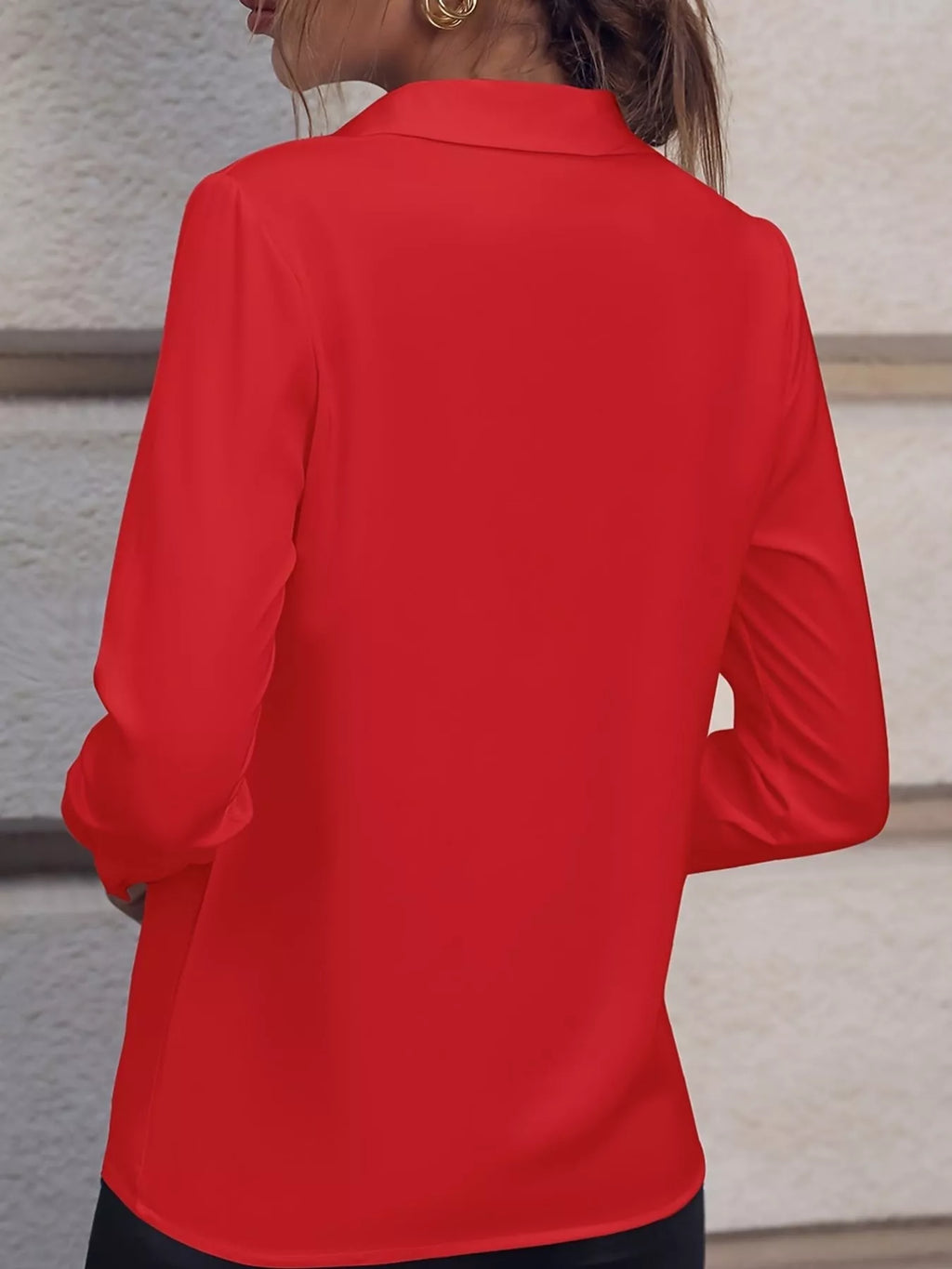 Long Sleeve Satin Blouse