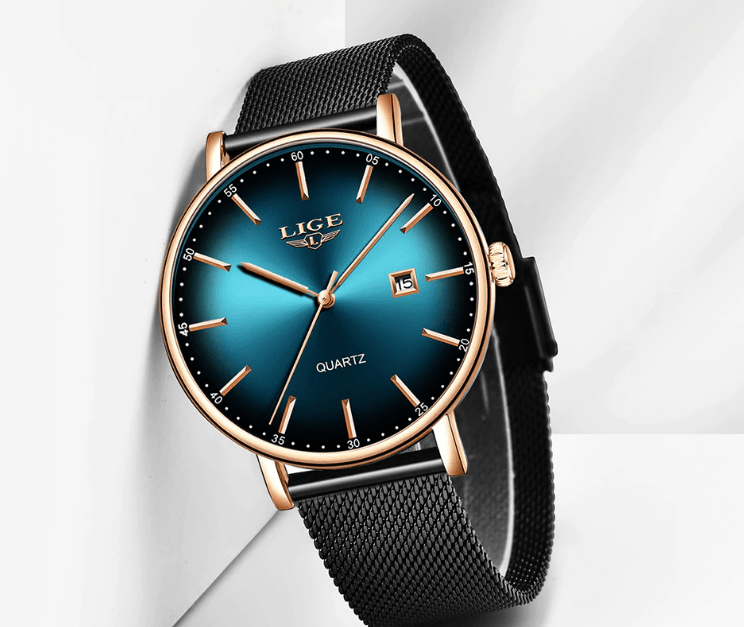 Men's Elegant  Watch With Stainless Steel Straps And Special Date Display Excellent Look Unique Design Perfect Gift