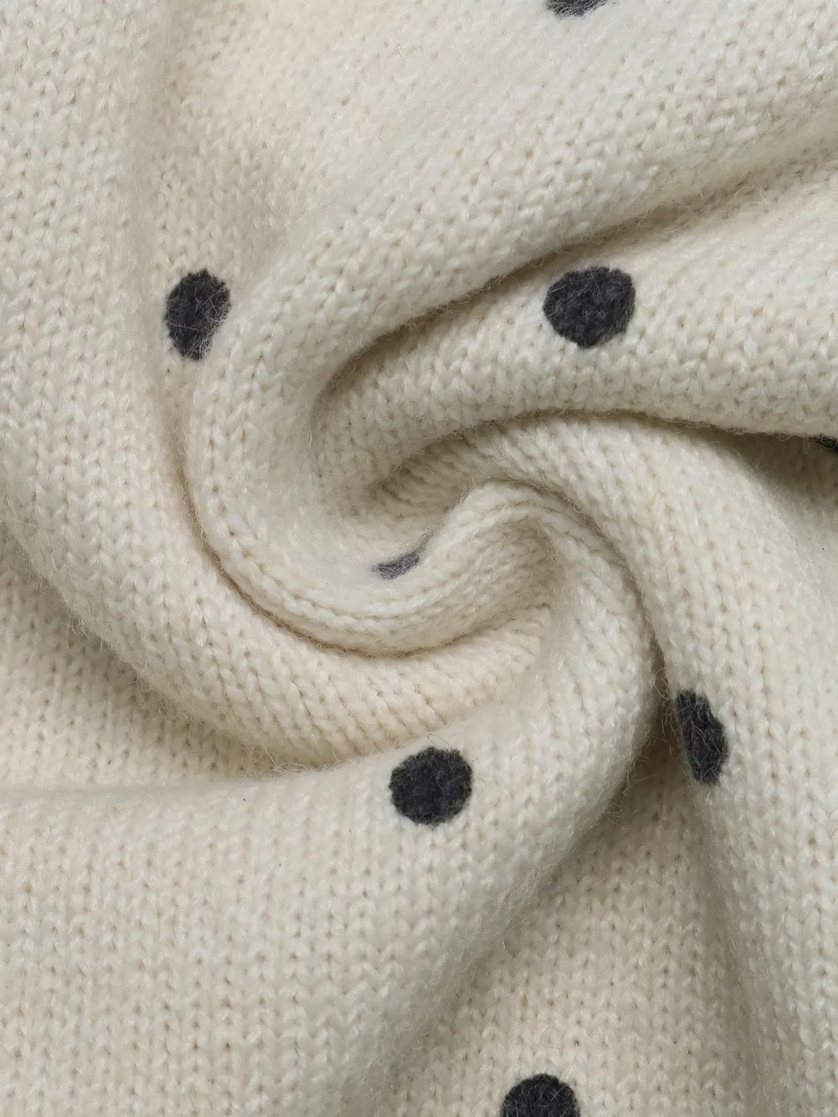 Polka Dot Short Sleeve Knit Sweater