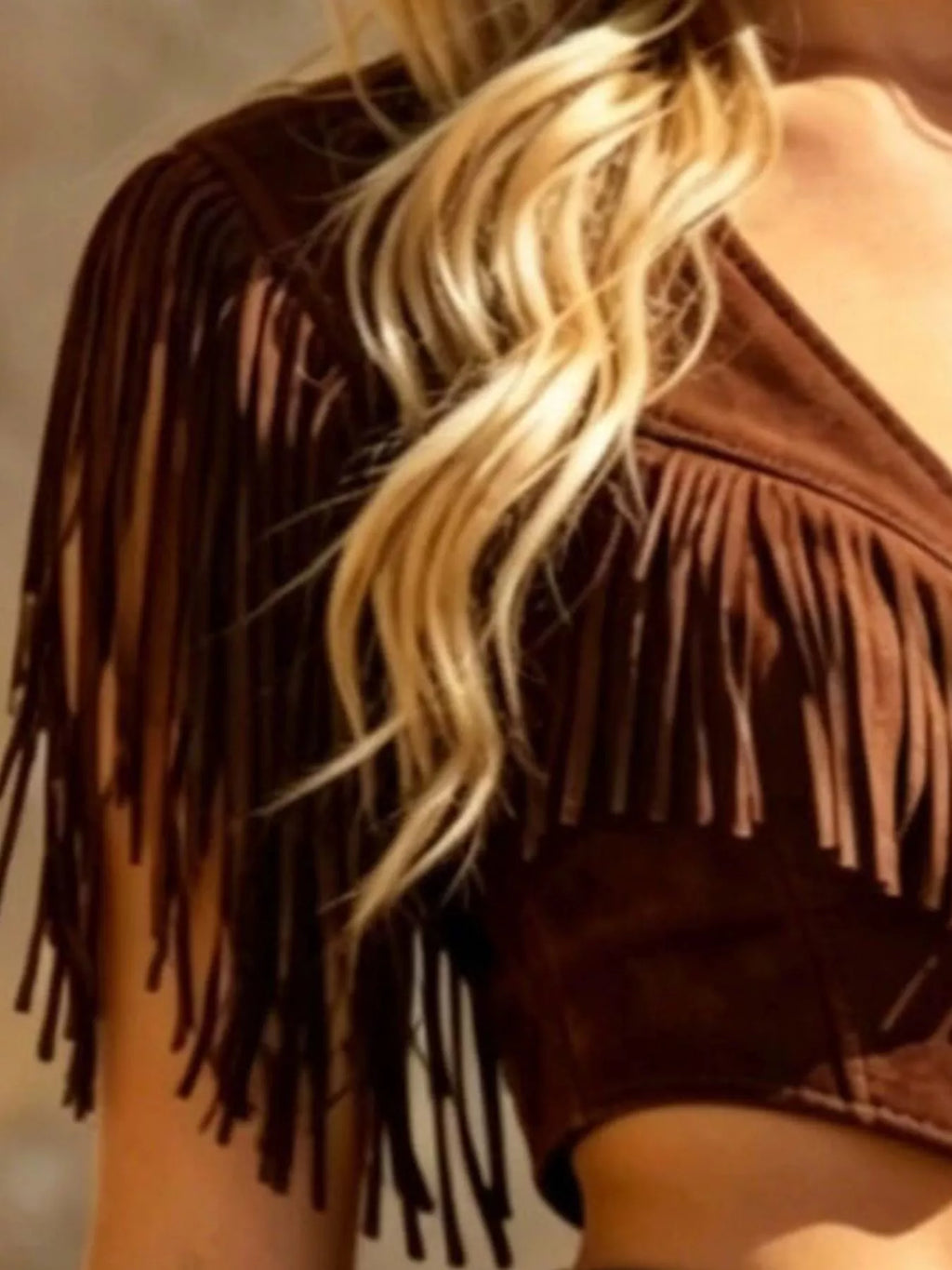 Fringed Crop Top and Shorts Set