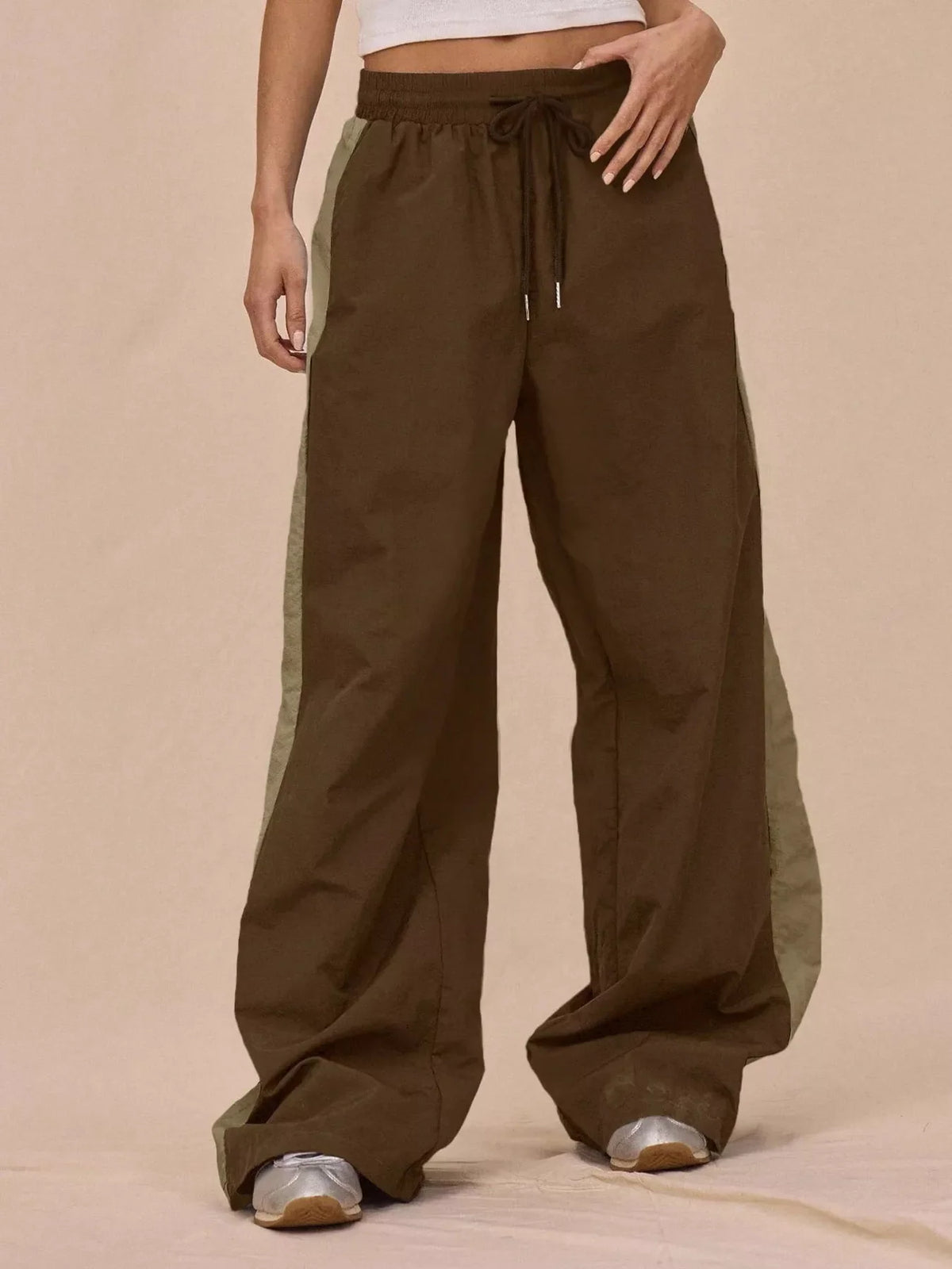 Color-Block Tracksuit and Wide-Leg Pants Set