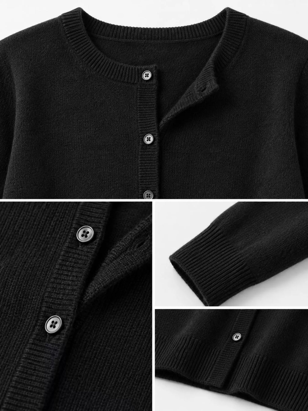 Crew Neck Button-Down Knit Cardigan