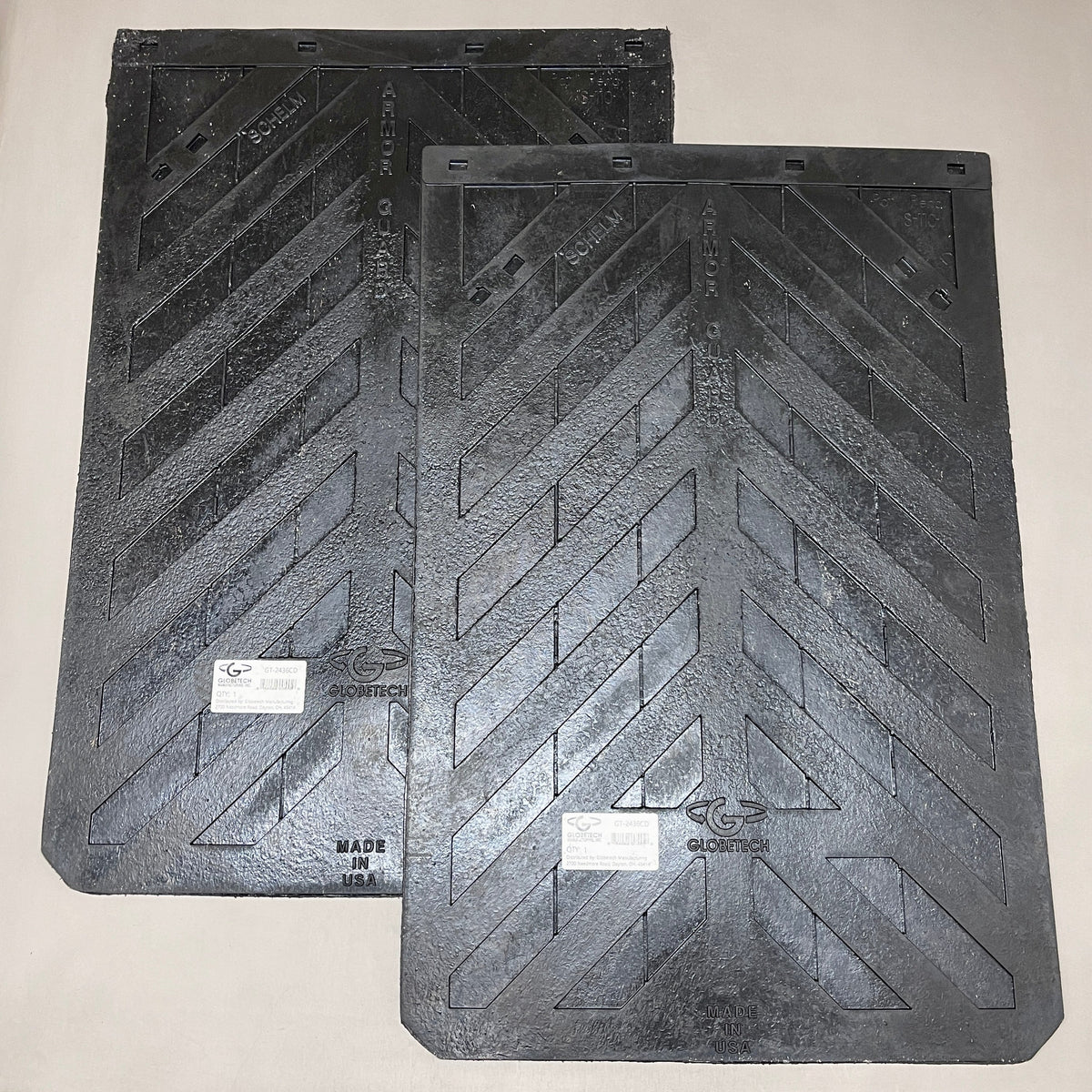 GLOBETECH 2-PACK! Rubber Mud Flaps 24" W x 36" L Black 2436CD (New)