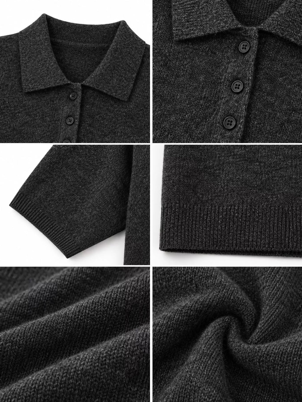 Wool Short-Sleeve knitted Polo Shirt