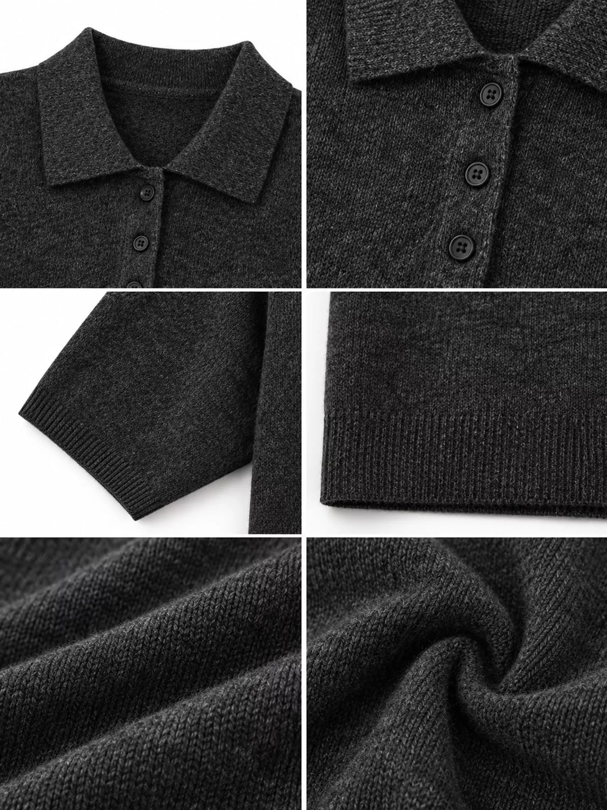 Wool Short-Sleeve knitted Polo Shirt