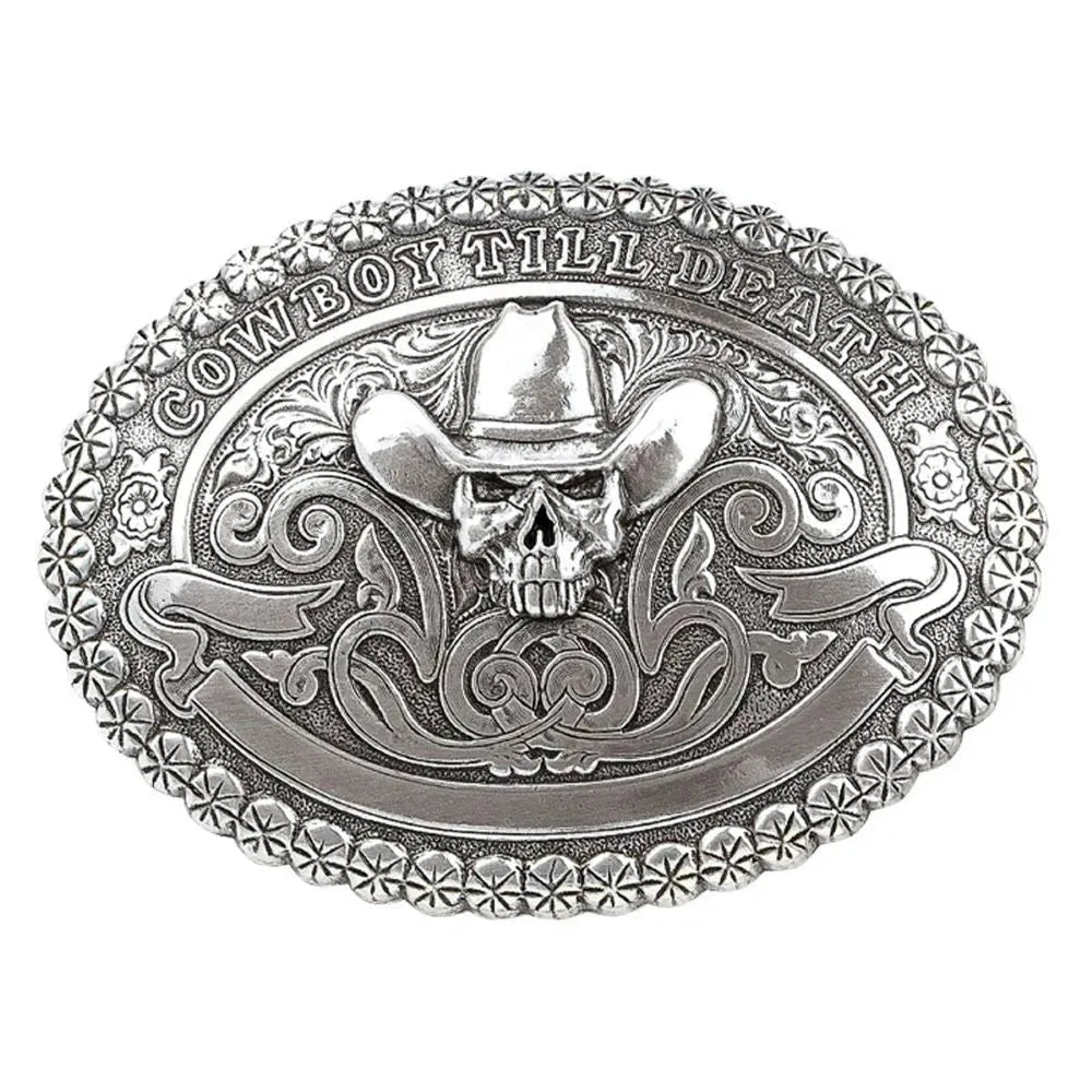 Crumrine Cowboy Till Death - Belt Buckle