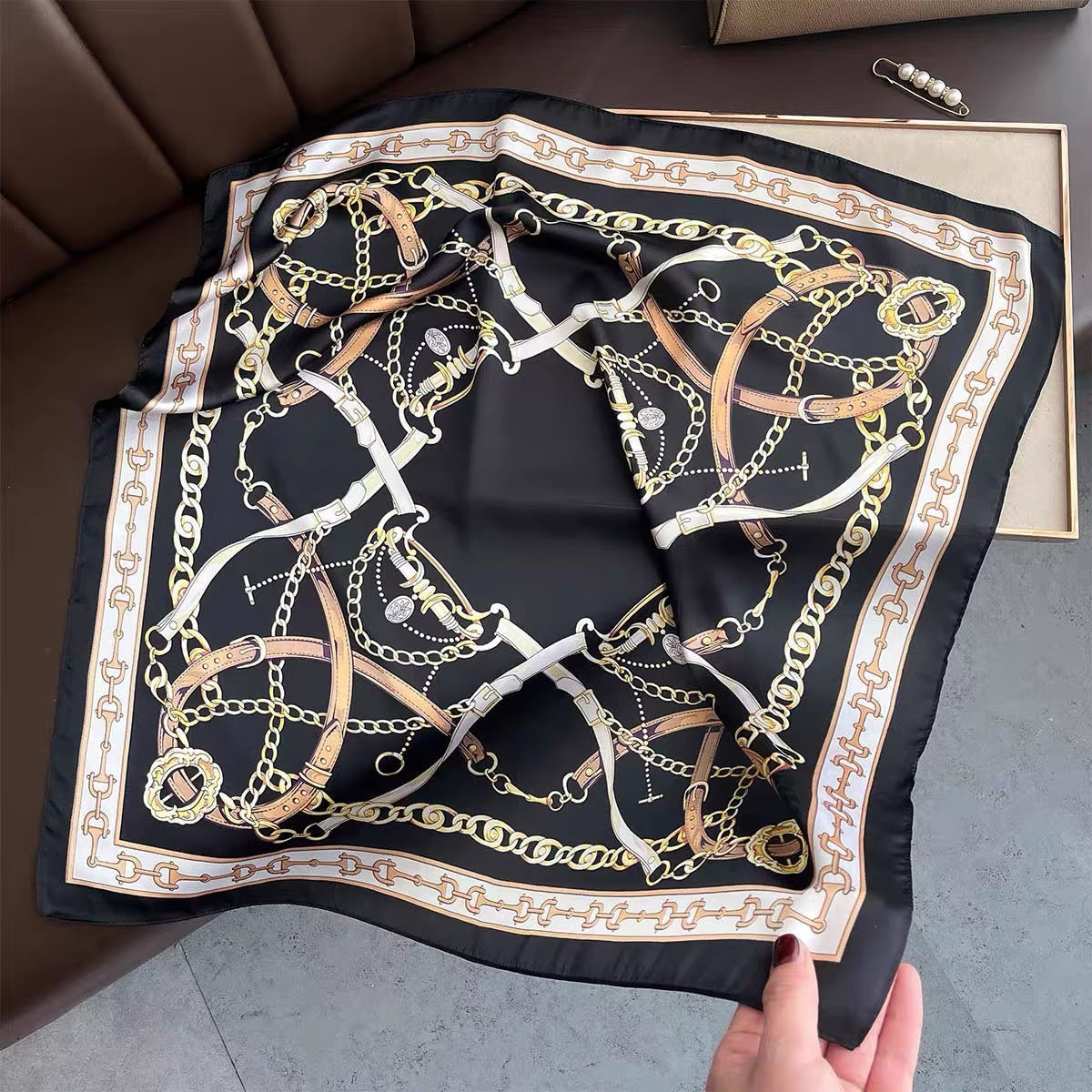 Square Scarf Womens Fashionable Small Neckerchief 70cm