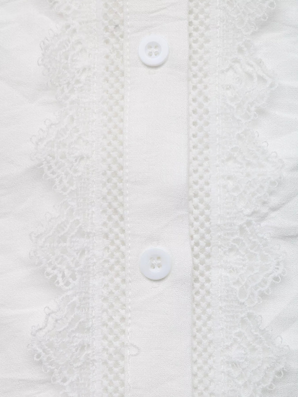 Lace-Trimmed Button-Down Shirt
