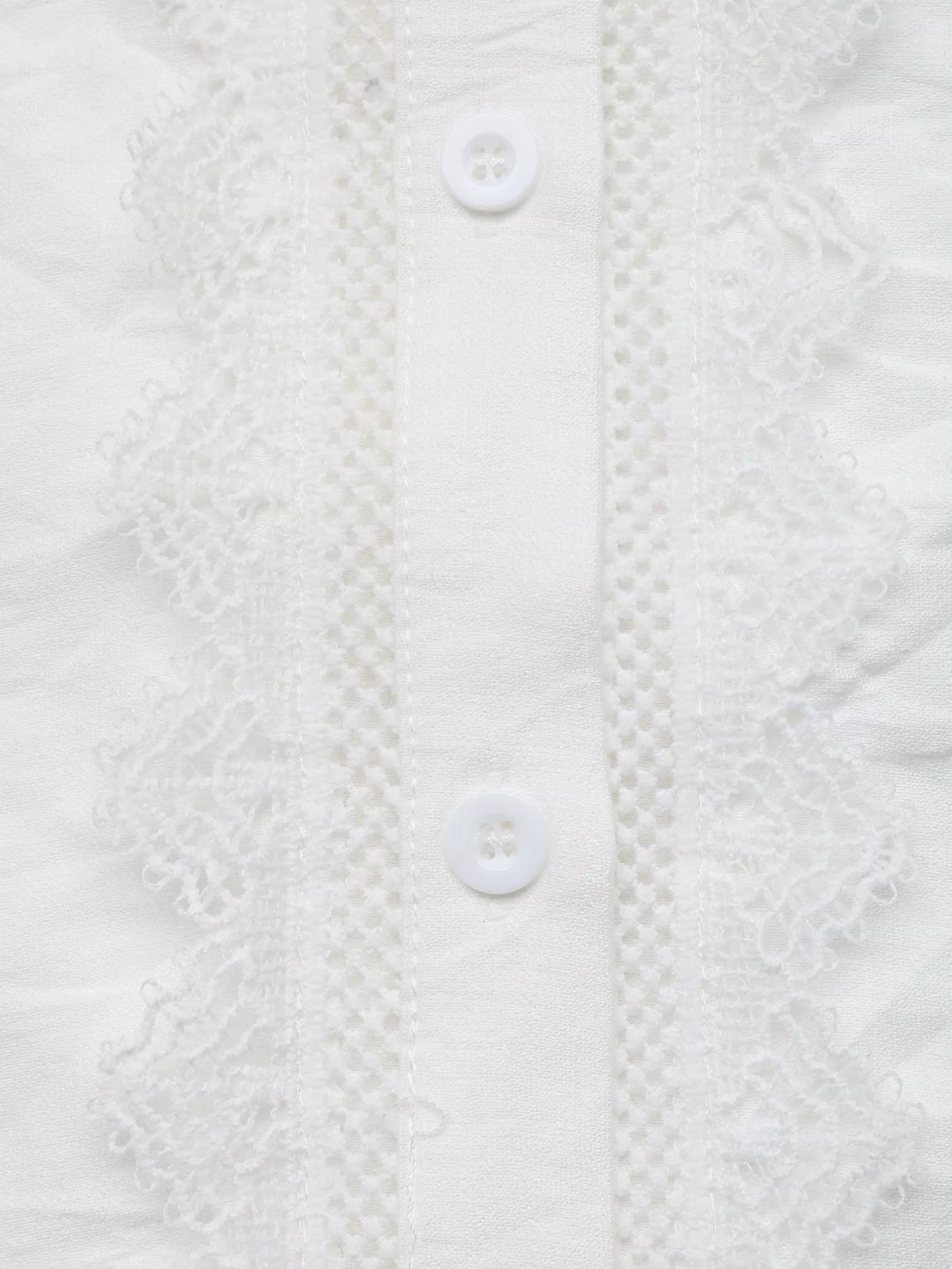 Lace-Trimmed Button-Down Shirt