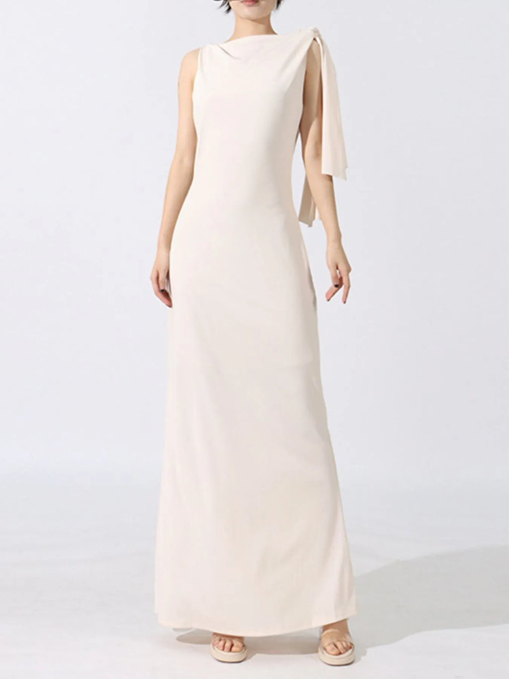Tie Shoulder Sleeveless Maxi Dress