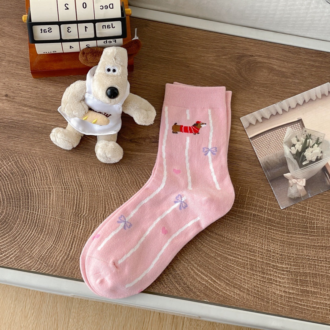 Cartoon Dachshund Socks For Women
