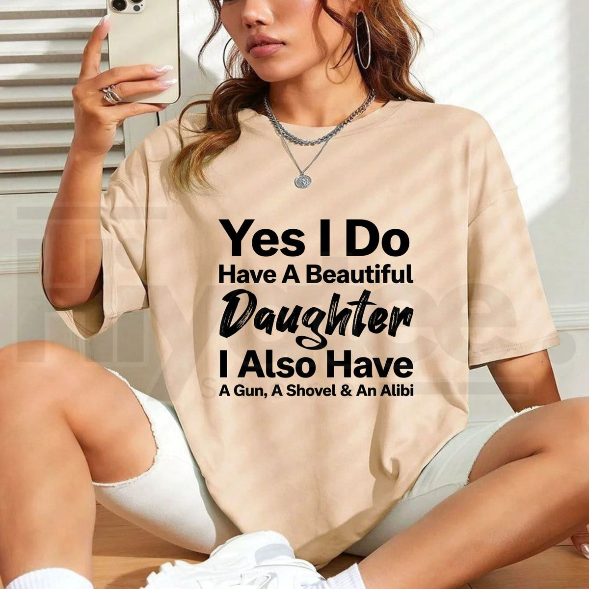 Men's Beautiful Daughter Dad Humor T-Shirt – Protective Father Funny Tee