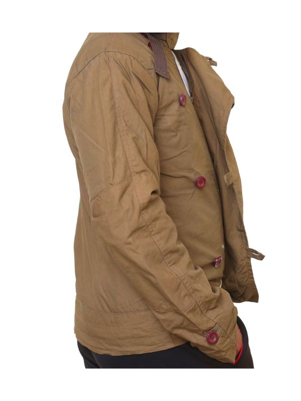 Men Brown Cotton Jacket